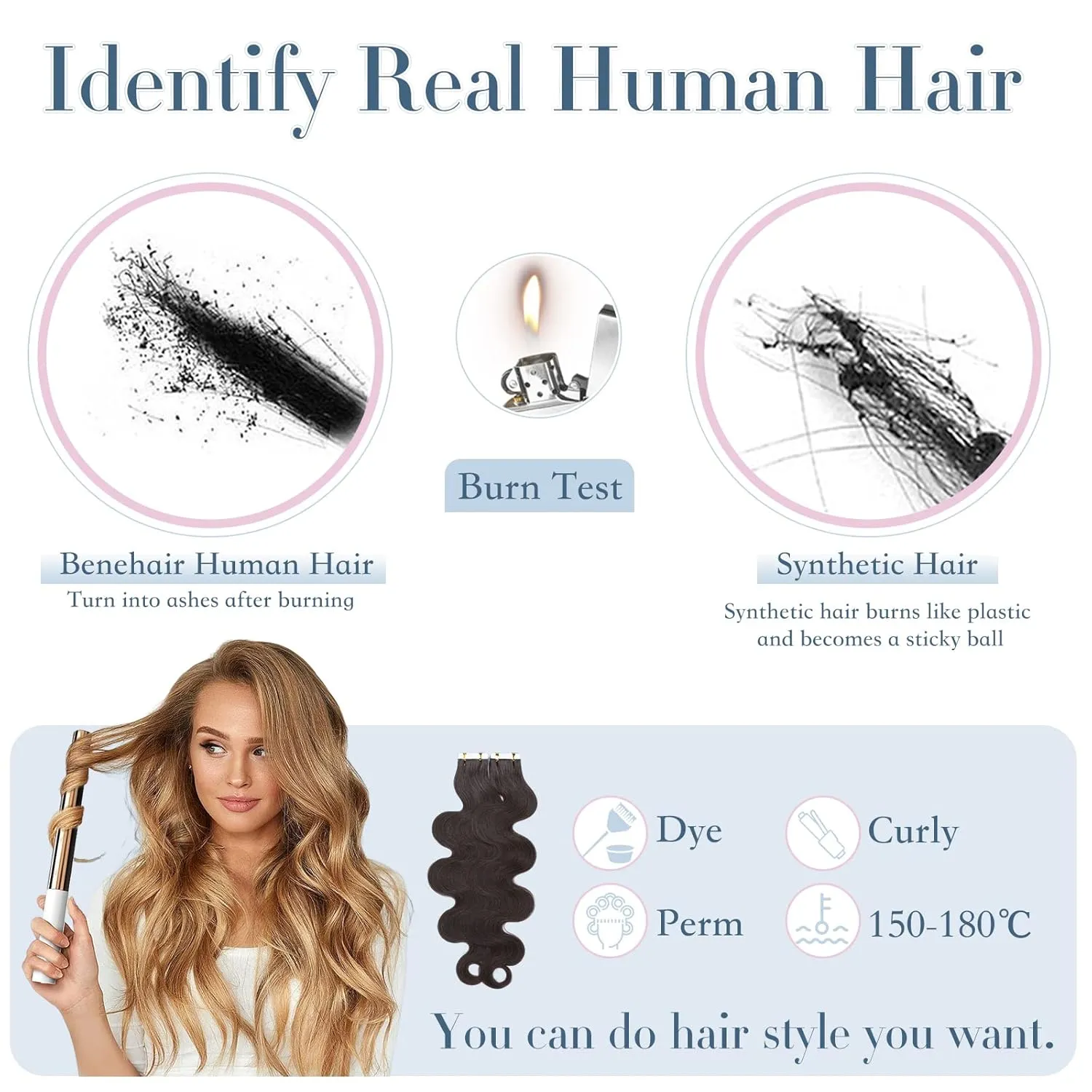 Benehair Tape in Hair Extensions Human Hair 16 Inch 50g 20pcs Platinum Blonde Real Straight Silky Soft Remy Hair Seamless Double Side Tape in Hair Extensions for Women-60