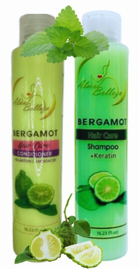 Bergamot Shampoo   Keratin & Bergamot Conditioner with Allantoin & Amino Acids - 16.23 fl oz each - Premium Hair Care by Alma Belleza (Bergamota shampoo   keratin & Bergamota acondicionador 16.23 fl)