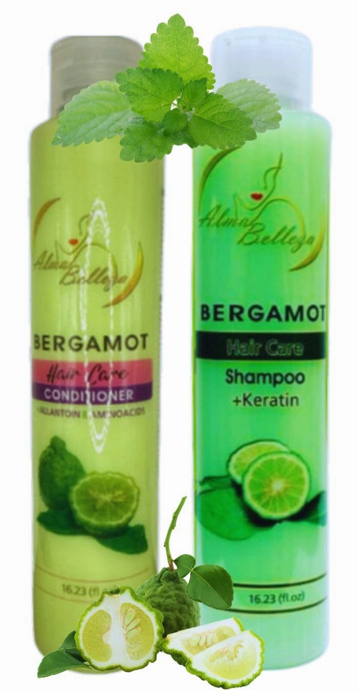 Bergamot Shampoo   Keratin & Bergamot Conditioner with Allantoin & Amino Acids - 16.23 fl oz each - Premium Hair Care by Alma Belleza (Bergamota shampoo   keratin & Bergamota acondicionador 16.23 fl)