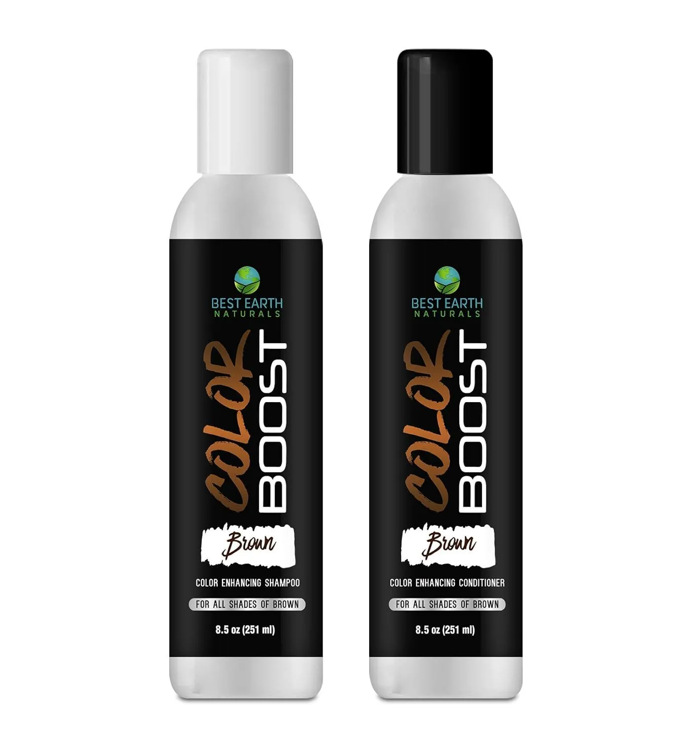 Best Earth Naturals Color Boost Brown Depositing Conditioner for Men and Women, Cover Gray Hair, Deep Condition Hair, 8.5 oz