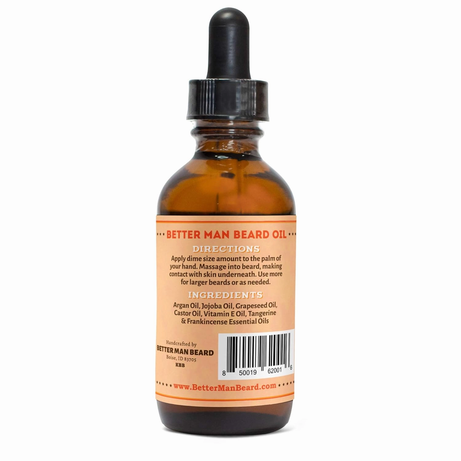 BETTER MAN BEARD Franky T Beard Oil (Frankincense   Tangerine) - 2 oz All-Natural Leave-in Beard Conditioner with Therapeutic Grade Essential Oils & 100% Natural Formula - OIL-FRT2