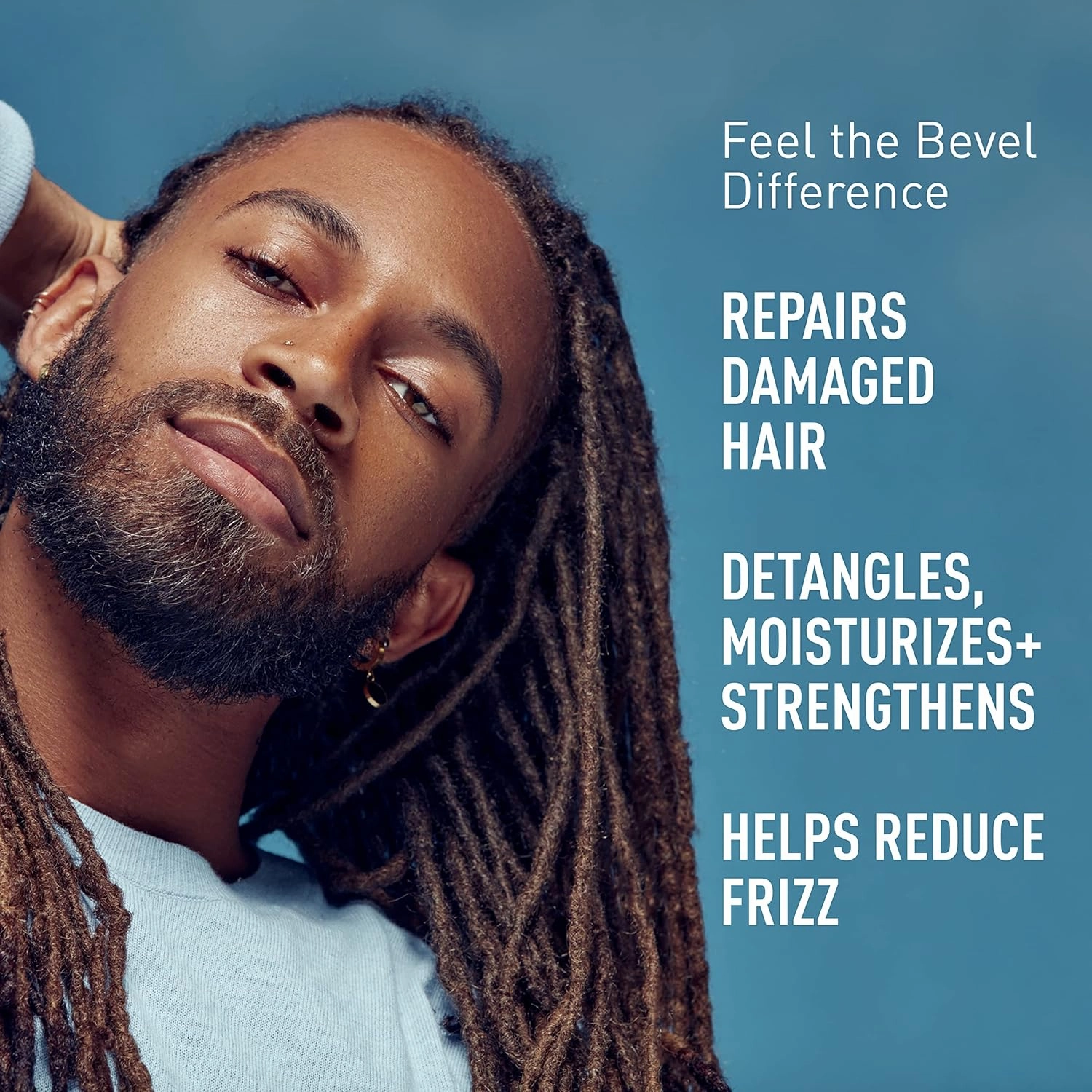 Bevel Leave In Conditioner for Men - Curly Hair Conditioner with Hemp Seed Oil and Biotin, Detangles Moisturizes and Strengthens Hair, 7 Oz (Pack of 2)
