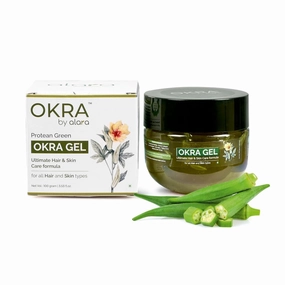 Bhindi Okra Gel alaraa| Natural Skin & Hair Repair | Anti-Aging, Acne & Dandruff Control, Hydrating & Glowing Skin | Hair Growth Booster & Scar Fading Formula | Multipurpose Ladyfinger Gel – 100g