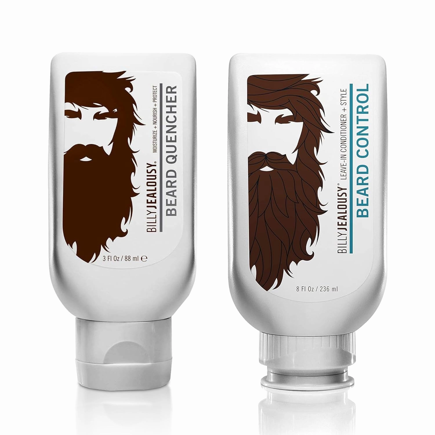 Billy Jealousy Beard Control Leave In Beard Conditioner for Men with Aloe Leaf Juice and Jojoba Seed Oil, Softens Hair and Skin, Light Hold with Matte Finish