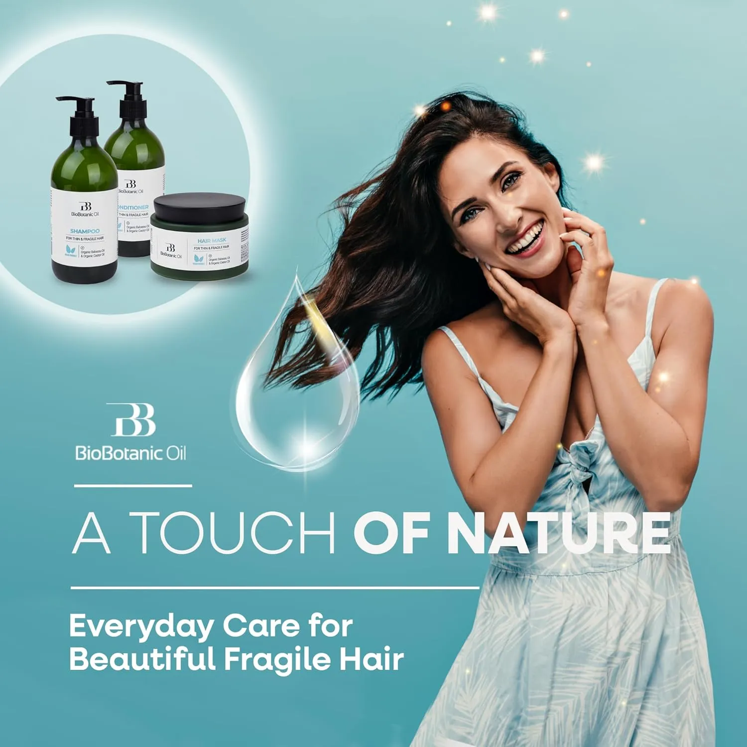 Bio Botanic Oil Magic Conditioner for Thin, Sparse & Brittle Hair | Deeply Hydrating & Strengthening | Organic Castor & Babassu Oils | SLS-Free, Paraben-Free | 500ml