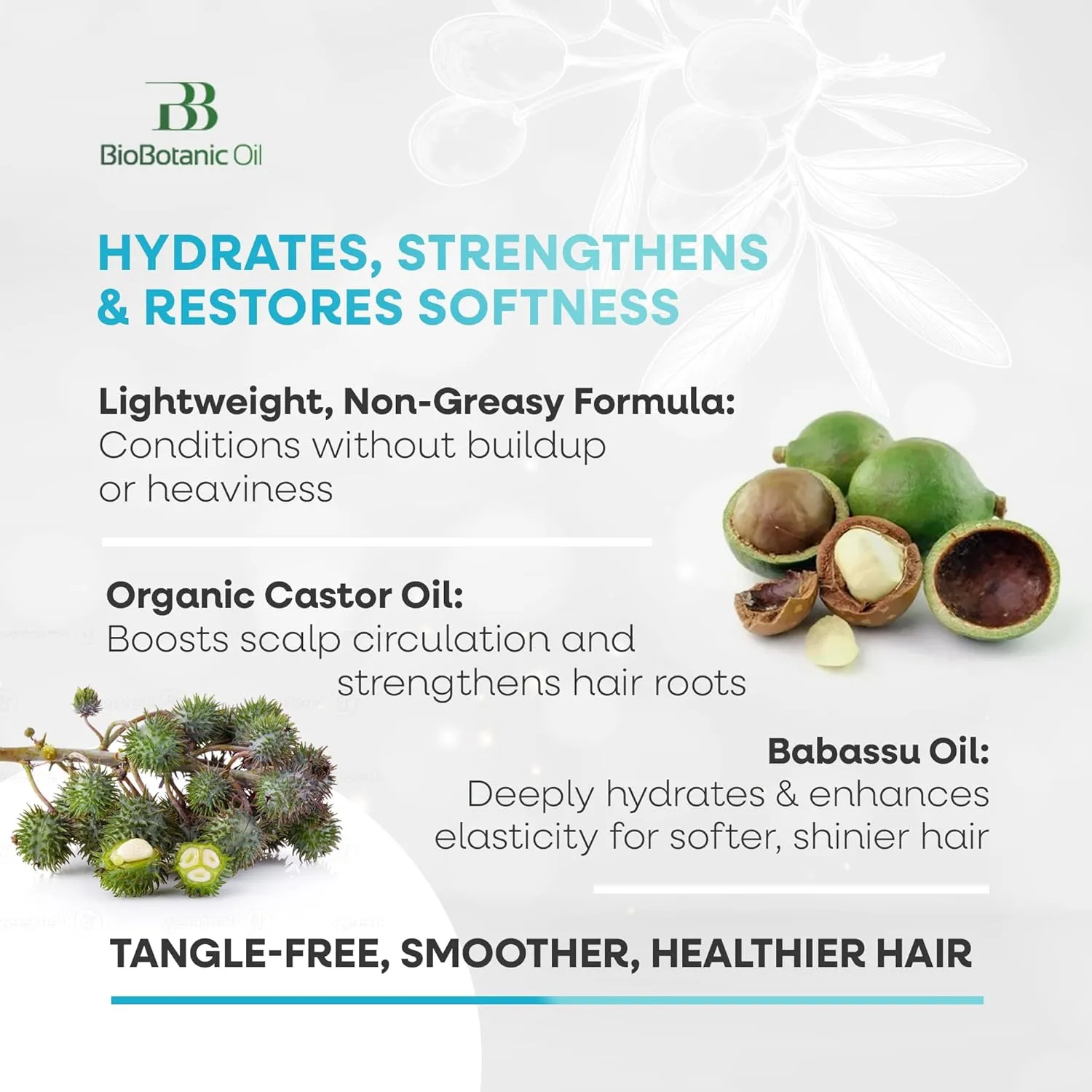 Bio Botanic Oil Magic Conditioner for Thin, Sparse & Brittle Hair | Deeply Hydrating & Strengthening | Organic Castor & Babassu Oils | SLS-Free, Paraben-Free | 500ml