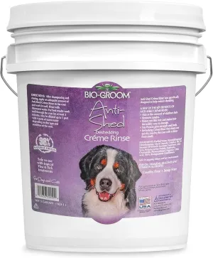 Bio-Groom Anti-Shed Deshedding Dog Conditioner - Odor Eliminating, Anti-Shedding, Dog Bathing Supplies, Puppy Wash, Cat & Dog Grooming Supplies, Cruelty-Free, Made in USA, Dog Products - 5 Gallons