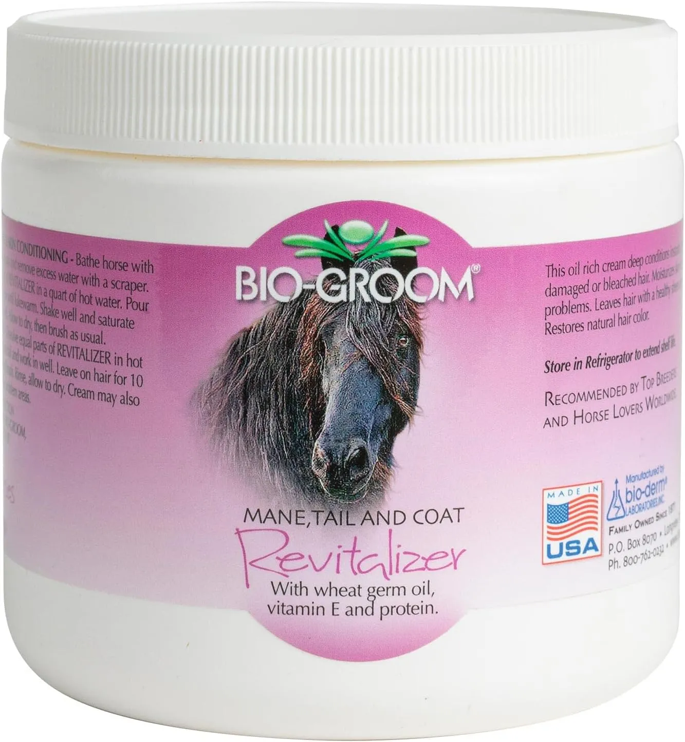 Bio-groom Revitalizer Cream Horse Conditioner â€“ Coat Defense for Mane, Tail, and Coat, Leave-in Horse Hair Care, Non-Oily, Cruelty-Free, Made in USA, Horse Grooming Products â€“ 1 lb 1-Pack
