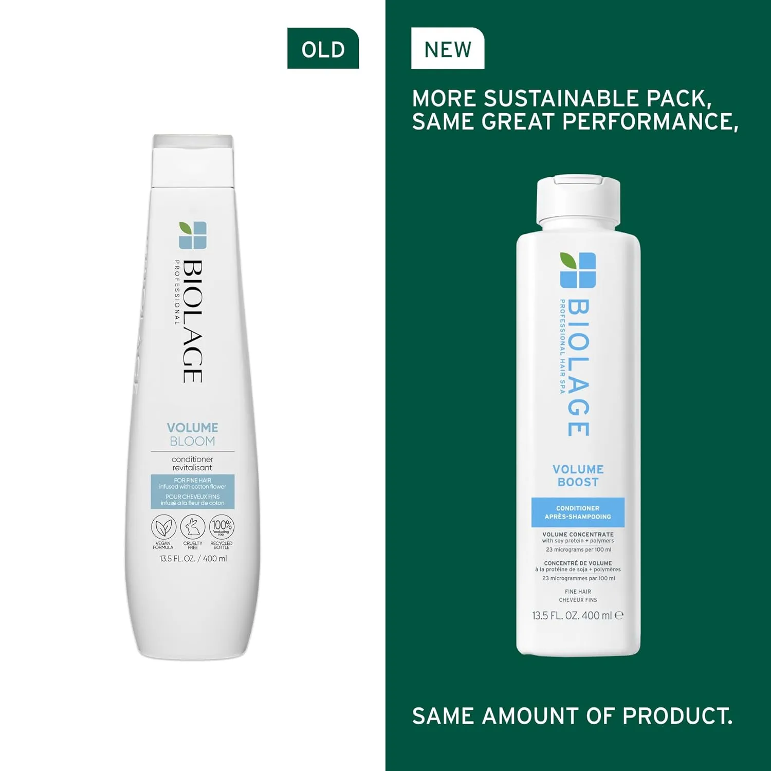 Biolage Volume Boost Conditioner - Weightless Moisture, Shine & Volume, For Fine Hair, Soy Protein & Polymers, Vegan & Paraben-Free, Packaging may vary