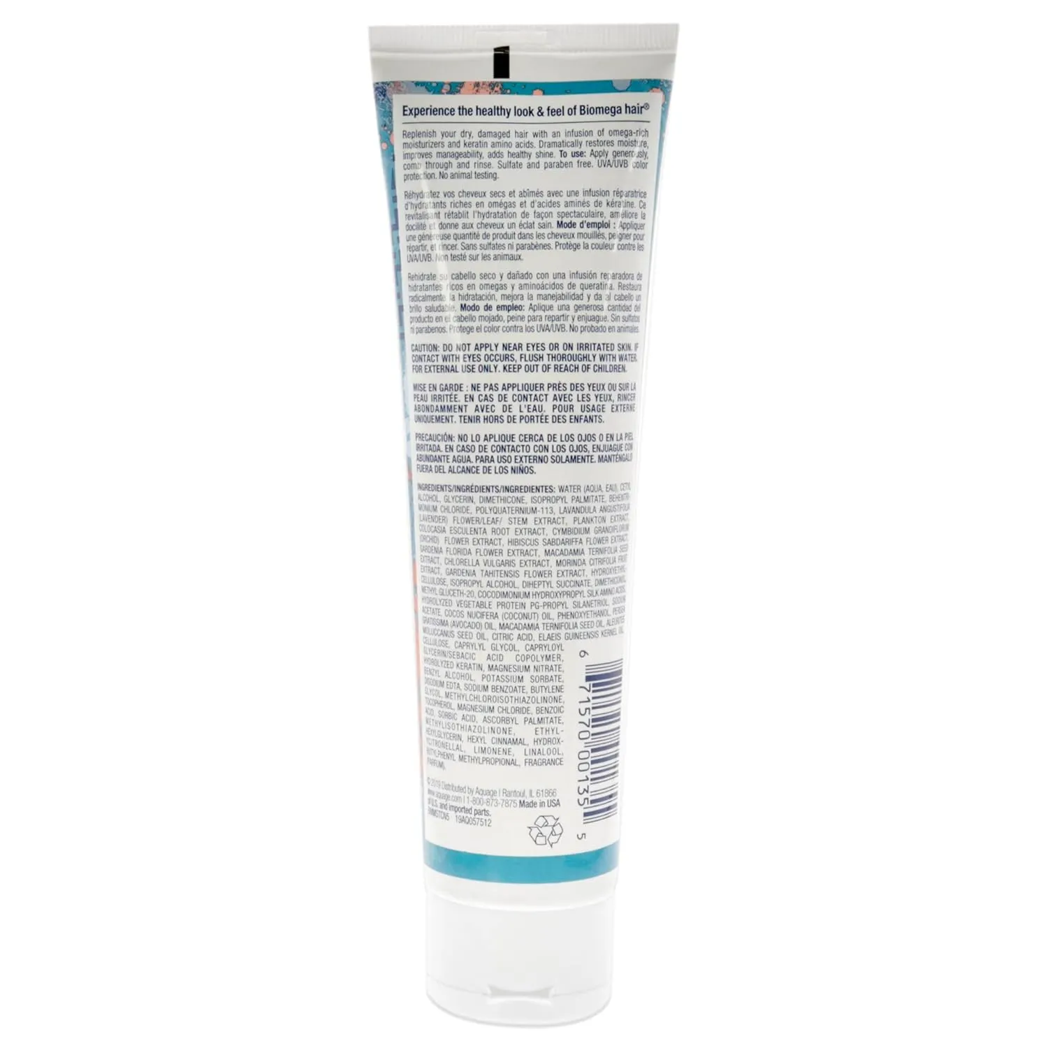 BIOMEGA Moisture Conditioner, Conditioner Infused with Hydrating Moisturizers and Keratin Amino Acids, Repairs Damaged and Dry Hair, Improves Hair Elasticity