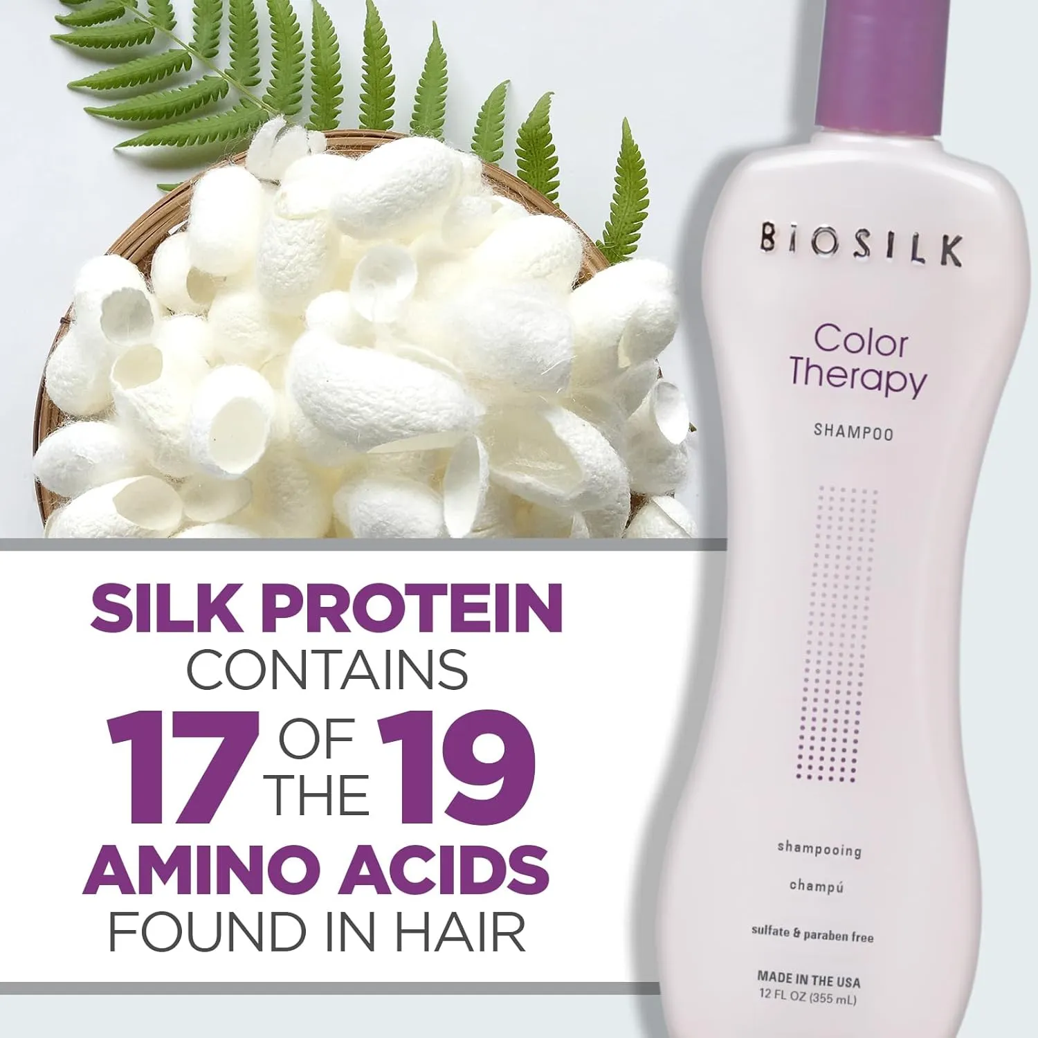 BioSilk Color Therapy Shampoo, Gently Cleanses Without Stripping Hair Color, Color Protection While Cleansing, Sulfate, Paraben & Cruelty-Free, 12 Oz