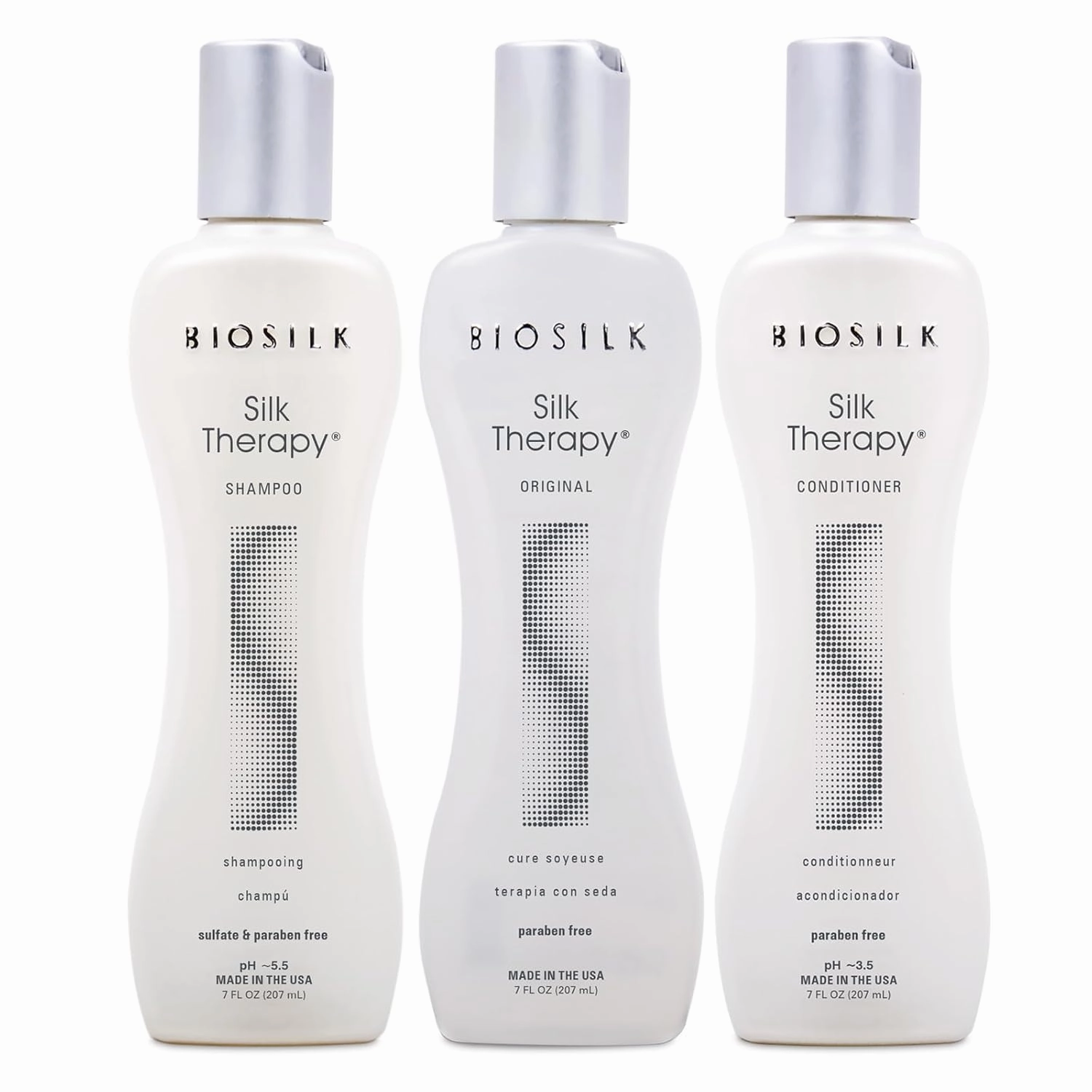 BioSilk Revive Your Locks Kit. Original Silk Therapy 7oz, Silk Therapy Shampoo 7oz, and Silk Therapy Conditioner 7oz (kit Contains 3 Products), 7 fluid_ounces