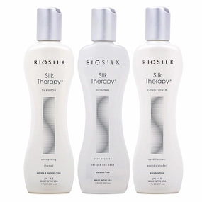 BioSilk Revive Your Locks Kit. Original Silk Therapy 7oz, Silk Therapy Shampoo 7oz, and Silk Therapy Conditioner 7oz (kit Contains 3 Products), 7 fluid_ounces