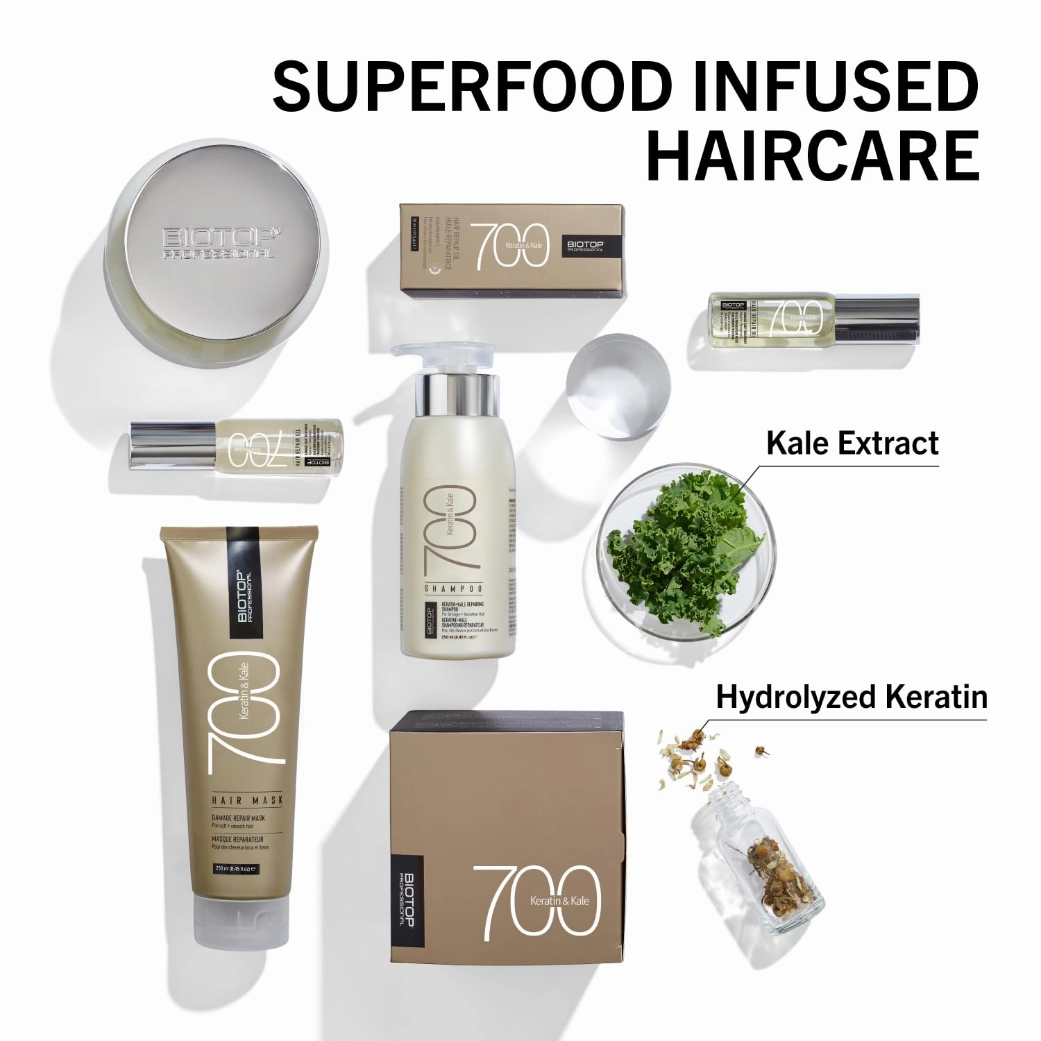 Biotop Professional 700 Keratin   Kale Hair Conditioner - Made With Vitamin E to Soften & Strengthen Strands - Nourishing   Moisturizing Conditioner for Damaged Hair - 8.45 oz