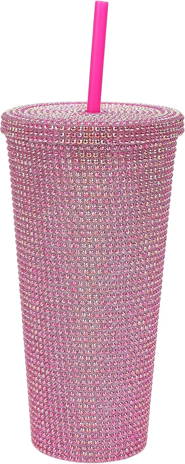Bioworld Disney Mickey Mouse Ears 20 Oz Pink Rhinestone-Studded Plastic Cup