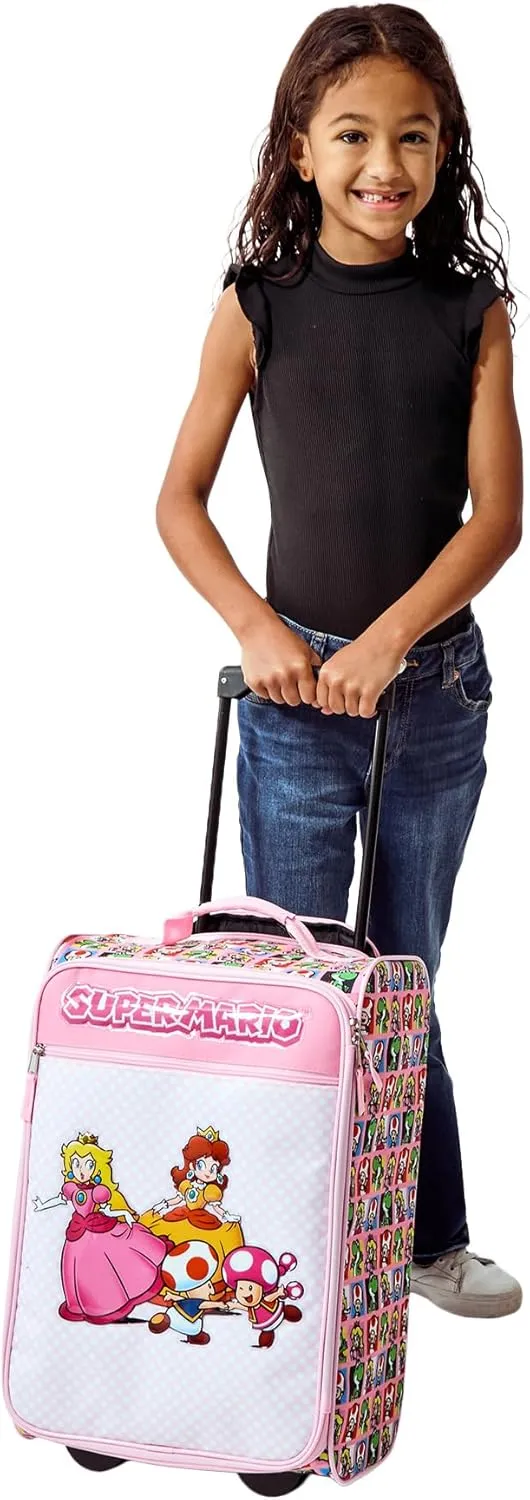 Bioworld Super Mario Bros Character Squares 18" Soft-Sided Luggage