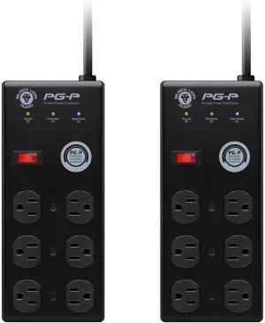 Black Lion Audio PG-P Portable Power Conditioner, 6 Outlets, 9' Cable (Pair) Bundle