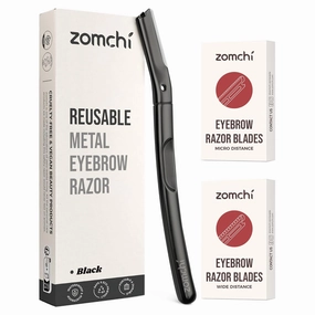 Black Dermaplaning Razor and 10pcs Wide Blade Refills and 10pcs Micro Blade Refills