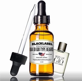BLACKLABEL Aqua Di Gio Cologne Type Beard Oil Softener 100% Pure Natural Organic Lightweight & Not Greasy Leave in Conditioner Moisturizes Skin Keeps Beard Groomed, Shiny, Fresh.