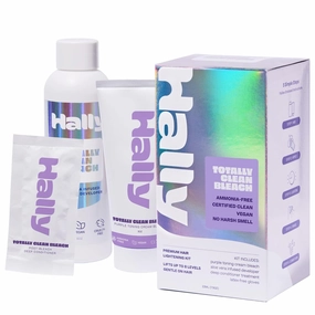 Bleach Kit by Hally Hair, Totally Clean Bleach - Hair Lightener Kit Includes Toning Cream Bleach & Developer & Conditioner - Gentle Nourishing Hair Bleaching Lifts Up to 8 Levels, Vegan & Cruelty Free