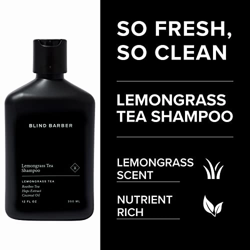 Blind Barber Shower Essentials Gift Set - Mens Body Wash, Shampoo and Conditioner Set - Lemongrass Tea Body Soap   Hair Care Gifts for Men (3 Count)