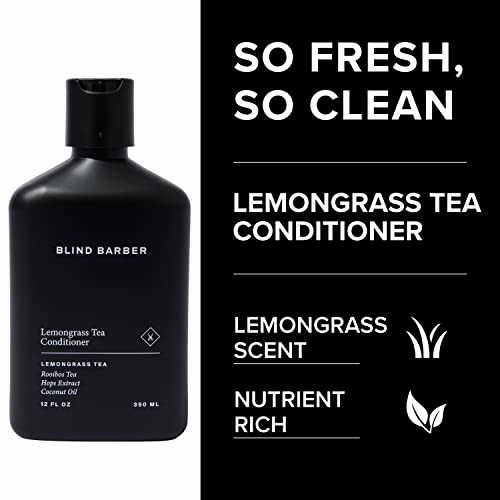 Blind Barber Shower Essentials Gift Set - Mens Body Wash, Shampoo and Conditioner Set - Lemongrass Tea Body Soap   Hair Care Gifts for Men (3 Count)