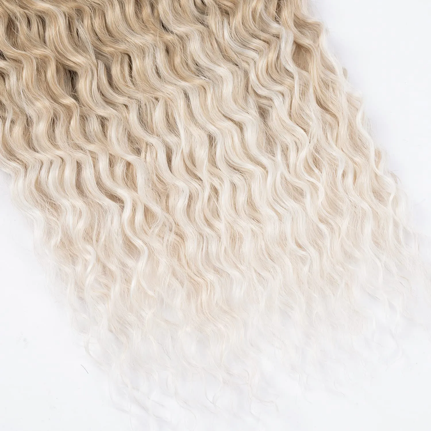 Blonde Ocean Wave Crochet Hair Extensions 30inch Curly Braiding Crochet Hair 6Packs Synthetic Crochet Hair Extensions for Women #18/56c Blond mix Platinum