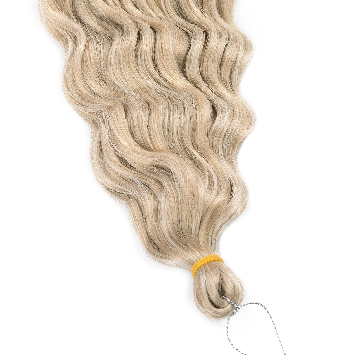 Blonde Ocean Wave Crochet Hair Extensions 30inch Curly Braiding Crochet Hair 6Packs Synthetic Crochet Hair Extensions for Women #18/56c Blond mix Platinum