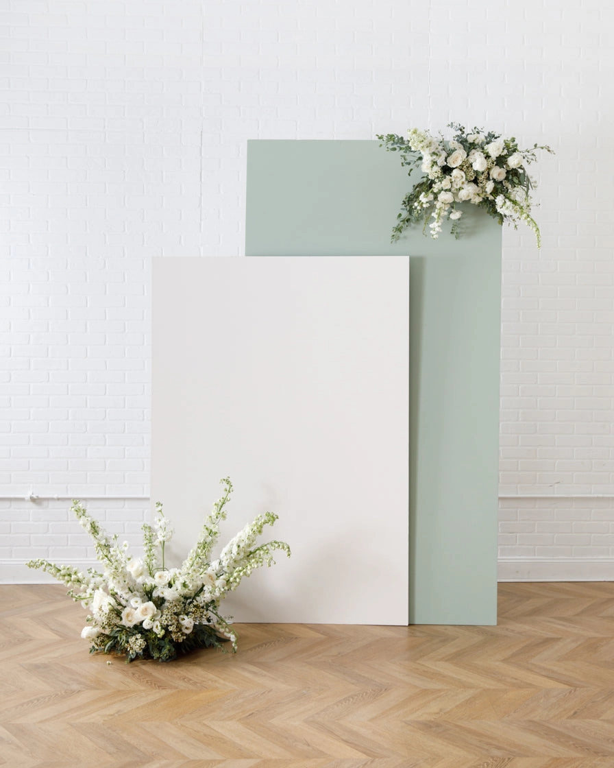 Blushing - Allaina Panel with Floral Arrangements