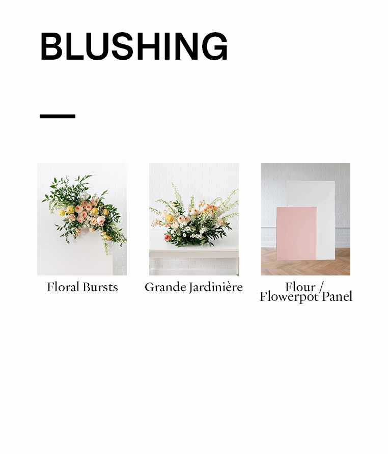 Blushing - Allaina Panel with Floral Arrangements