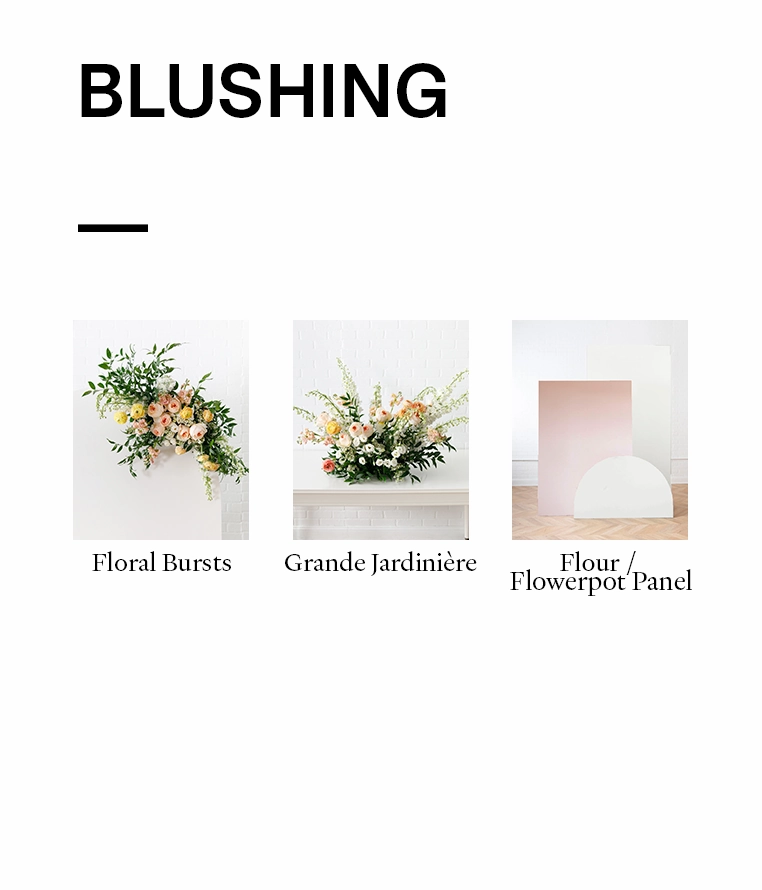 Blushing - Allaina Panel with Floral Arrangements