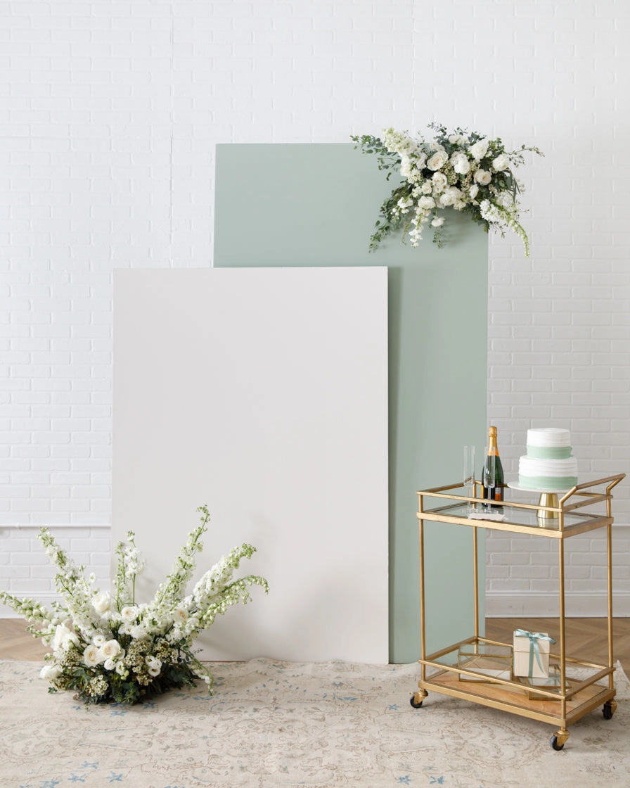Blushing - Allaina Panel with Floral Arrangements