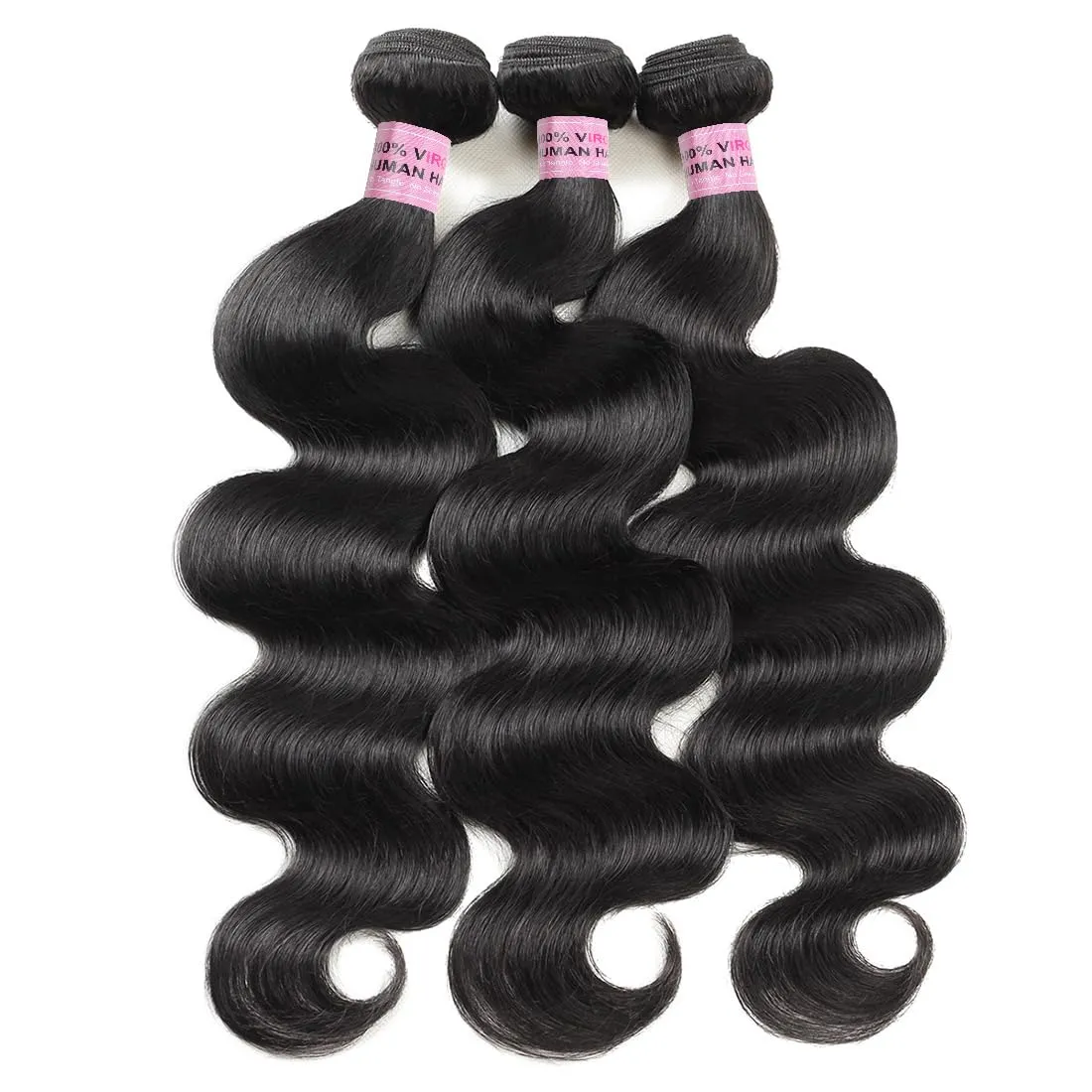 Body Wave Bundles Human Hair 14 16 18 Inch 3 Bundles Human Hair 10A Brazilian Body Wave Bundles 100% Unprocessed Brazilian Virgin Human Hair Weave Bundles Natural Color