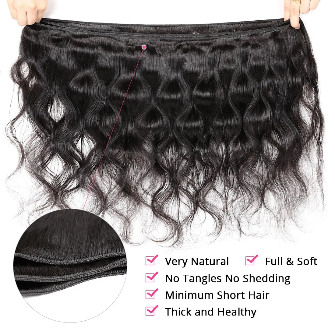 Body Wave Bundles Human Hair 14 16 18 Inch 3 Bundles Human Hair 10A Brazilian Body Wave Bundles 100% Unprocessed Brazilian Virgin Human Hair Weave Bundles Natural Color