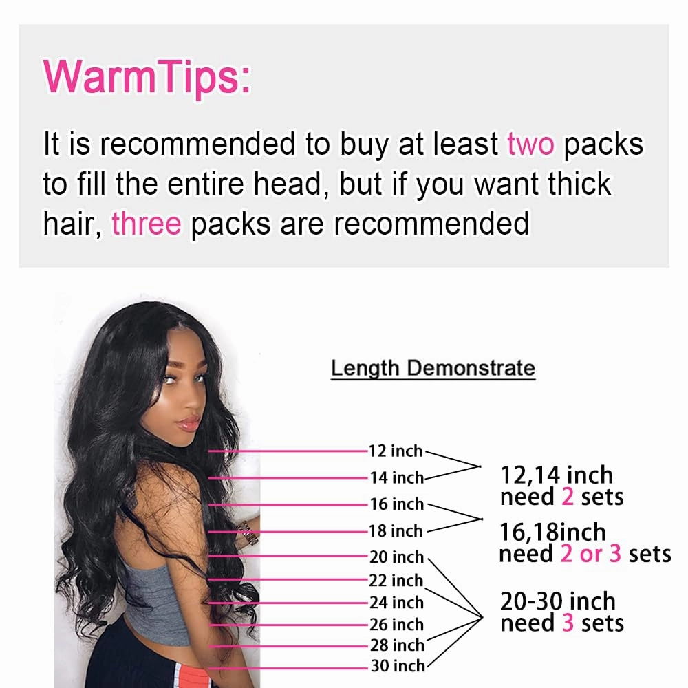Body Wave Brazilian Clip in Hair Extensions Human Hair 8Pcs Remy Hair Extensions Clip ins for Black Women with 18Clips 120g (18inch, Natural Black)