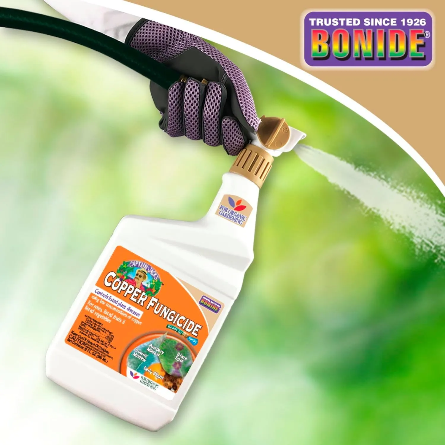 Bonide Captain Jack's Copper Fungicide, 32 oz Ready-to-Spray Disease Control Solution for Organic Gardening, Controls Leaf Curl