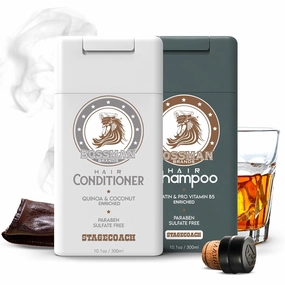 Bossman Hair Shampoo and Conditioner Combo - Hydrating, Strengthening, and Soothing Formula for Men's Hair - Paraben Free & Sulfate Free (Stagecoach)