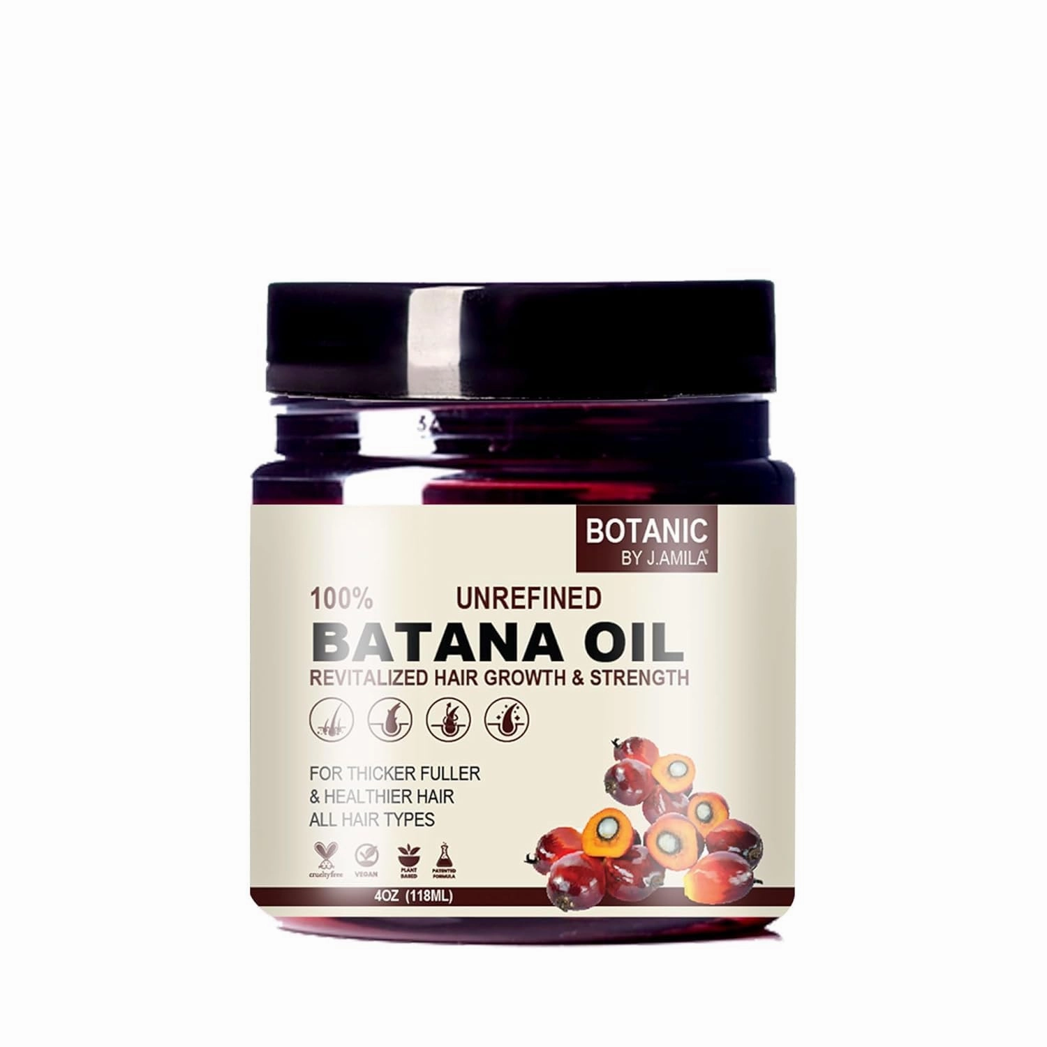 Botanic J.Amila Botana Oil for Hair Growth – Revitalizes, Strengthens, Thickens & Nourishes – Fuller, Healthier Hair for All Hair Types – 4oz (60ml) Natural Treatment