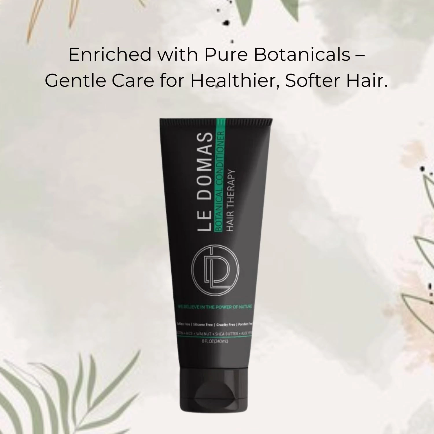 Botanical Deep Conditioner – Biotin, Aloe Vera, Shea Butter - Sulfate & Paraben Free for Dry, Damaged Hair – Leave-In Nourishing Conditioner for Curly Hair, Beard, Women & Men, All Hair Type