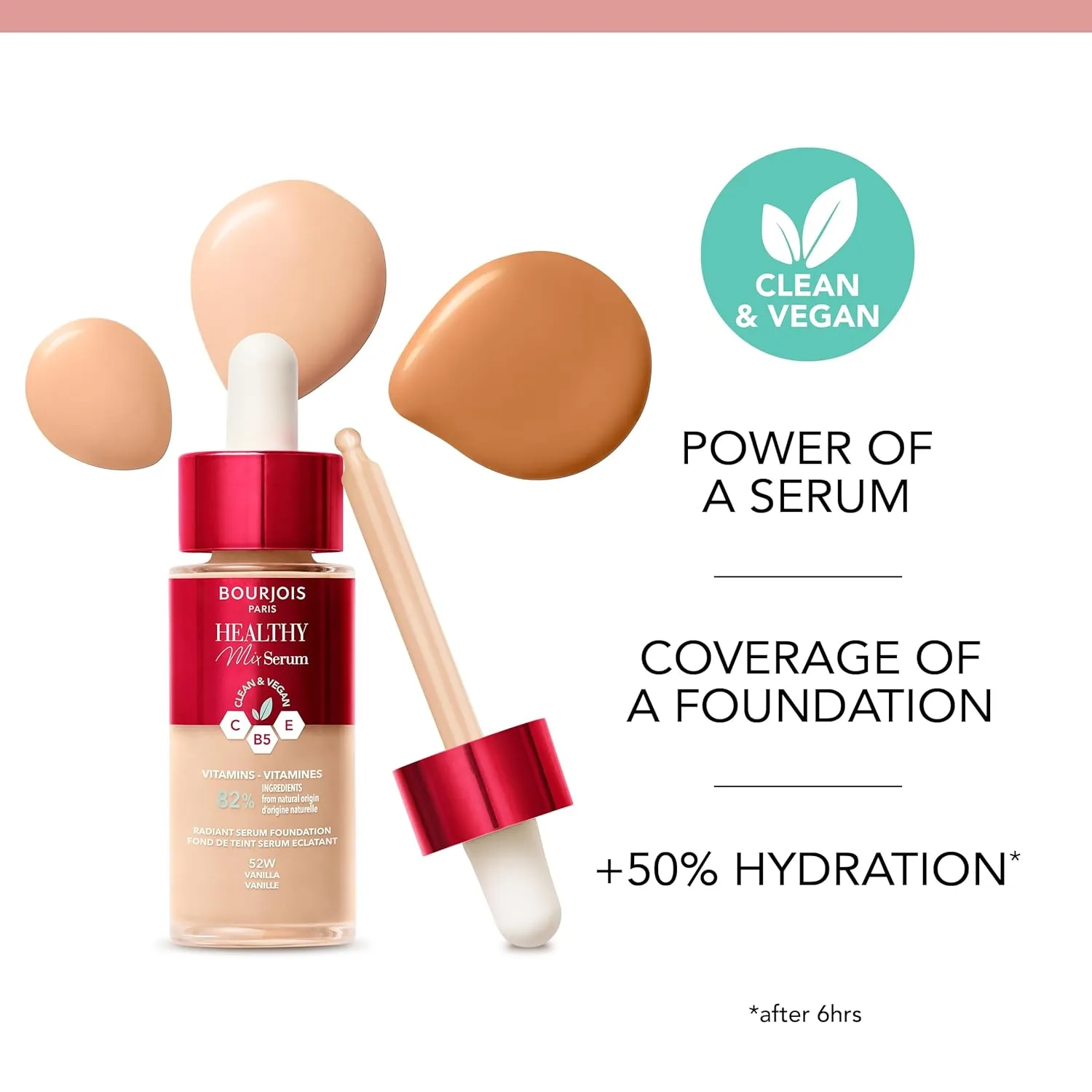 Bourjois Fond de Teint Healthy Mix Serum Foundation for a natural look (53W Light Beige)