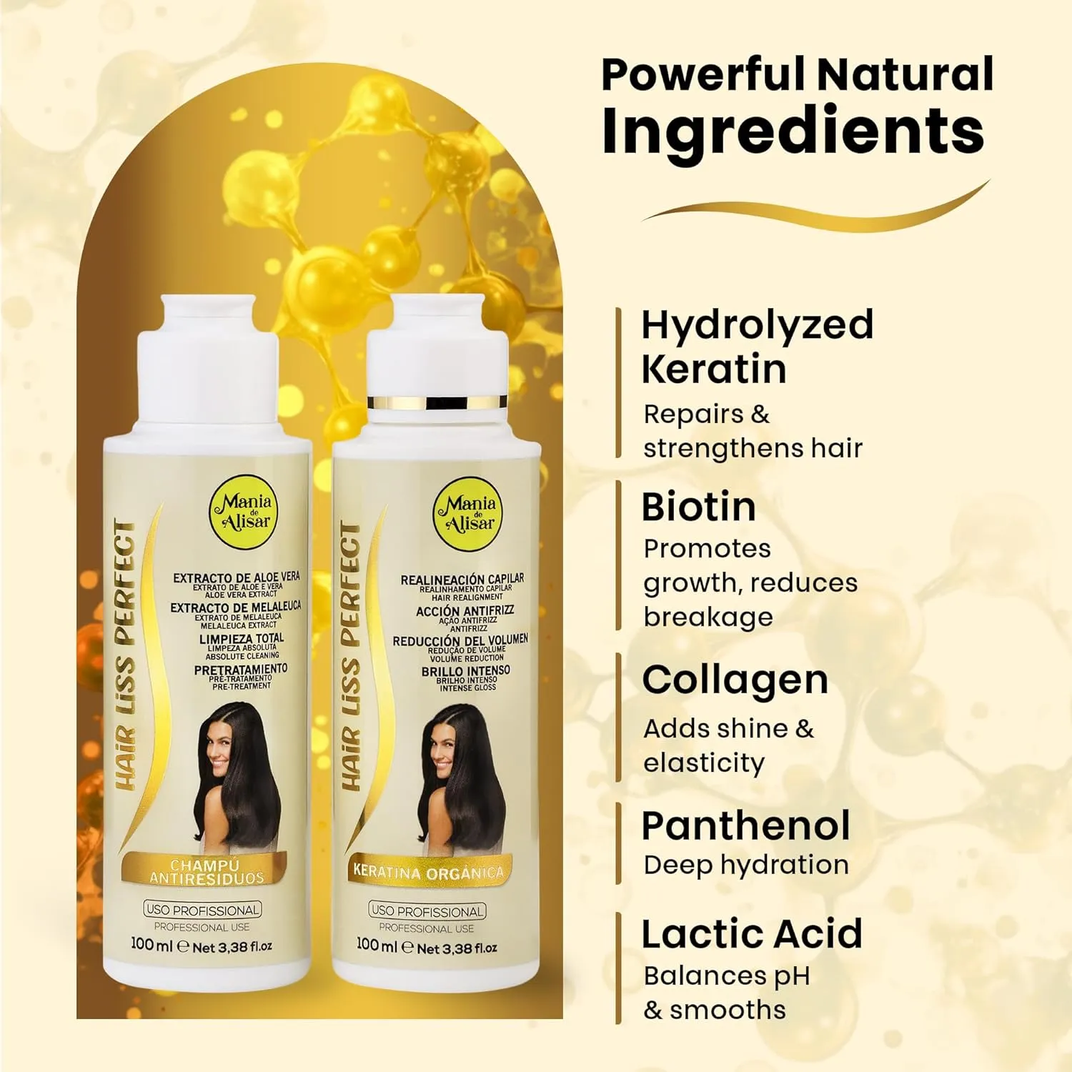 Brazilian Hair Straightening Organic (Brazilian Keratin Hair kit ( 100 ml / 3,38 fl.oz))