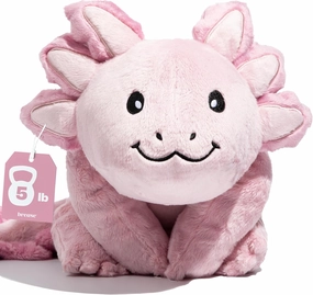 Brease 5 lb Unscented Weighted Pink Axolotl Dragon Stuffed Animal - Soft, Large Plush Toy for Comfort, Calm & Relaxation, Ideal Huggable Companion for Kids & Adults, Perfect Heavy Plushie for All Ages