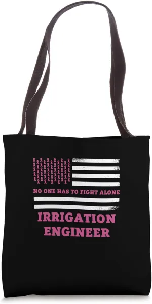 Breast Cancer Awareness Irrigation Engineer Pink Ribbon Tote Bag