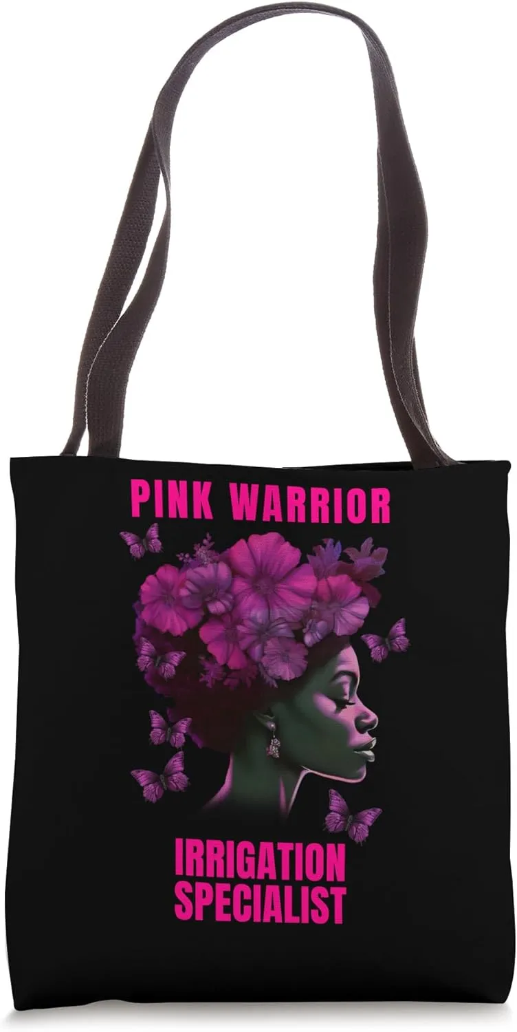 Breast Cancer Awareness Irrigation Specialist Pink Warrior Tote Bag