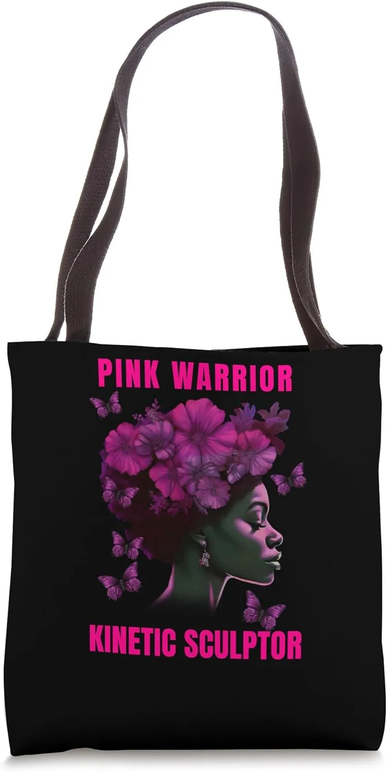 Breast Cancer Awareness Kinetic Sculptor Pink Warrior Tote Bag