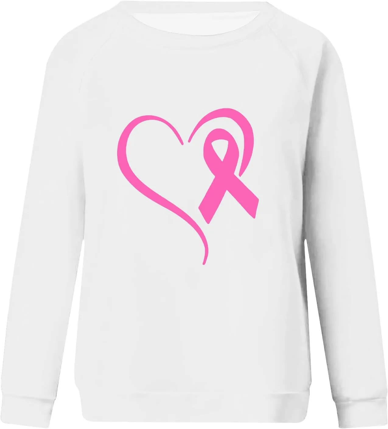 Breast Cancer Awareness Shirts Long Sleeve Pink Ribbon Crewneck Sweatshirts Loose Fit Awareness Survivor Blouse Tops