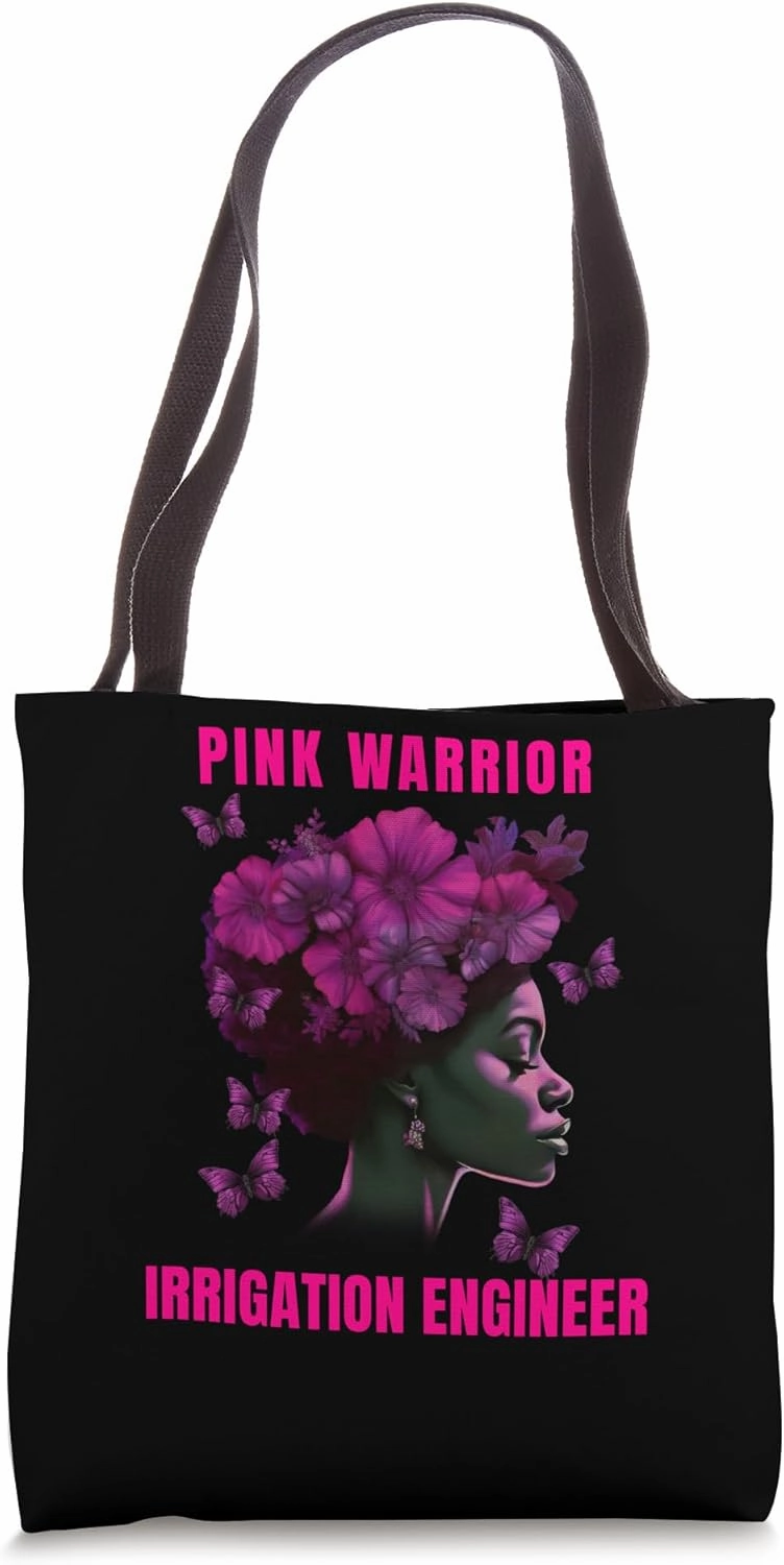 Breast Cancer Awareness Irrigation Engineer Pink Warrior Tote Bag