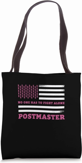 Breast Cancer Awareness Postmaster Pink Ribbon Tote Bag