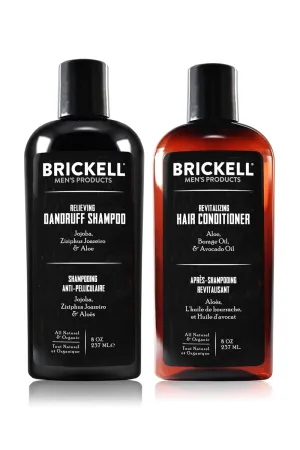 Brickell Men’s Daily Relieving Hair Care Routine, Dandruff Shampoo and Conditioner Set For Men, All Natural and Organic, Scented