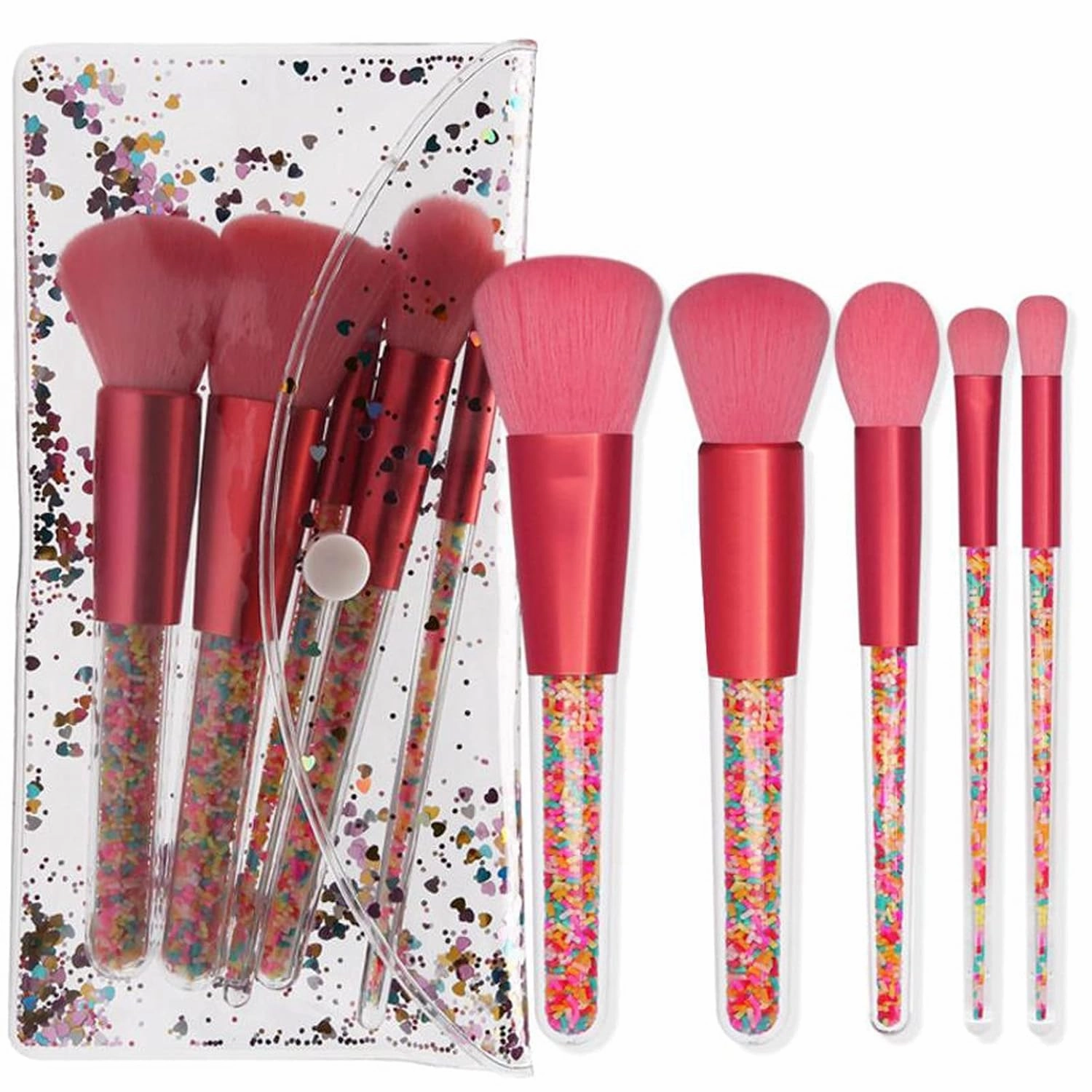 Brush 5 pc Portable Makeup Brushes with Storage Bag for Daily Use and Professional Makeup Stylist Eyebrow Powder Eyeshadow Foundation Brush Cosmetic Tools